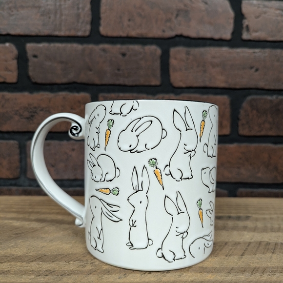 Other - White Mug with Bunny and Carrot Design